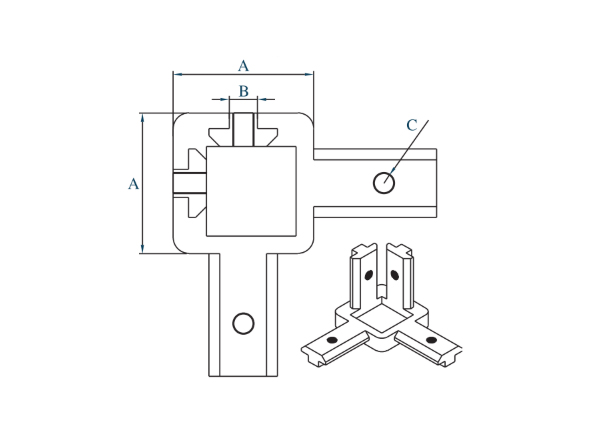 concealed-3-way-corner-connector-die-cast-zinc-silver-powder-coating